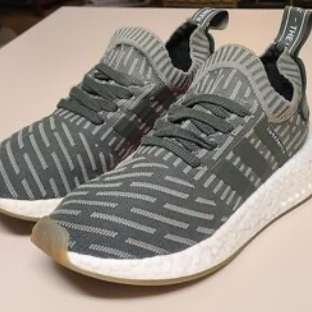 Adidas NMD R2 Primeknit "Japan Khaki" Sneakers Women Size 7, Hard to Find!